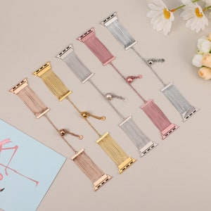 Bracelet à pampilles pour Apple Watch 38 mm 40 mm 41 mm 42 mm 44 mm 45 mm 49 mm Femme, Bracelet chaîne élégant pour iWatch Ultra SE Series 9 8 7 6 5 4 3 image 10