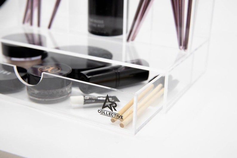 Star 3 XL Brush Holder With Lid Acrylic Makeup Storage Organiser Etsy