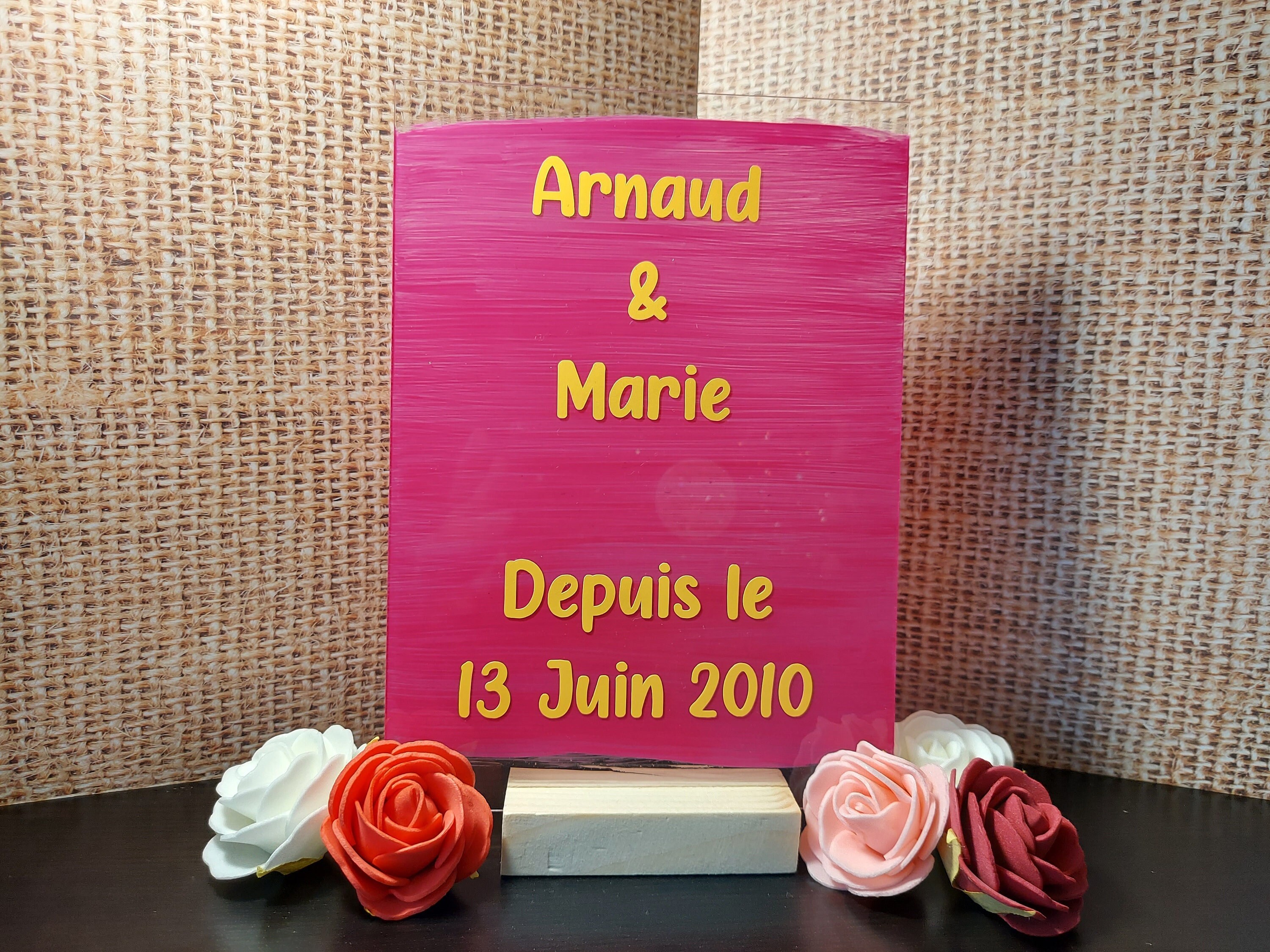 Plaque Décoration Acrylique Personnalisable Prénoms Depuis Le Saint Valentin