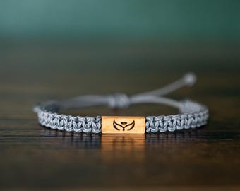 Guardian Angel Bracelet: Personalizable Reclaimed Wood, Adjustable Macrame, Memorial Jewelry, Various Colors