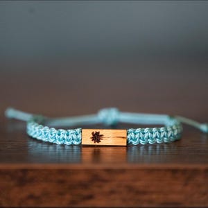 Pulsera de palmera: madera reciclada personalizable, macramé ajustable, joyería de playa, varios colores