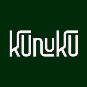 May include: White text logo on a dark green background. The logo reads "KUNUKU".