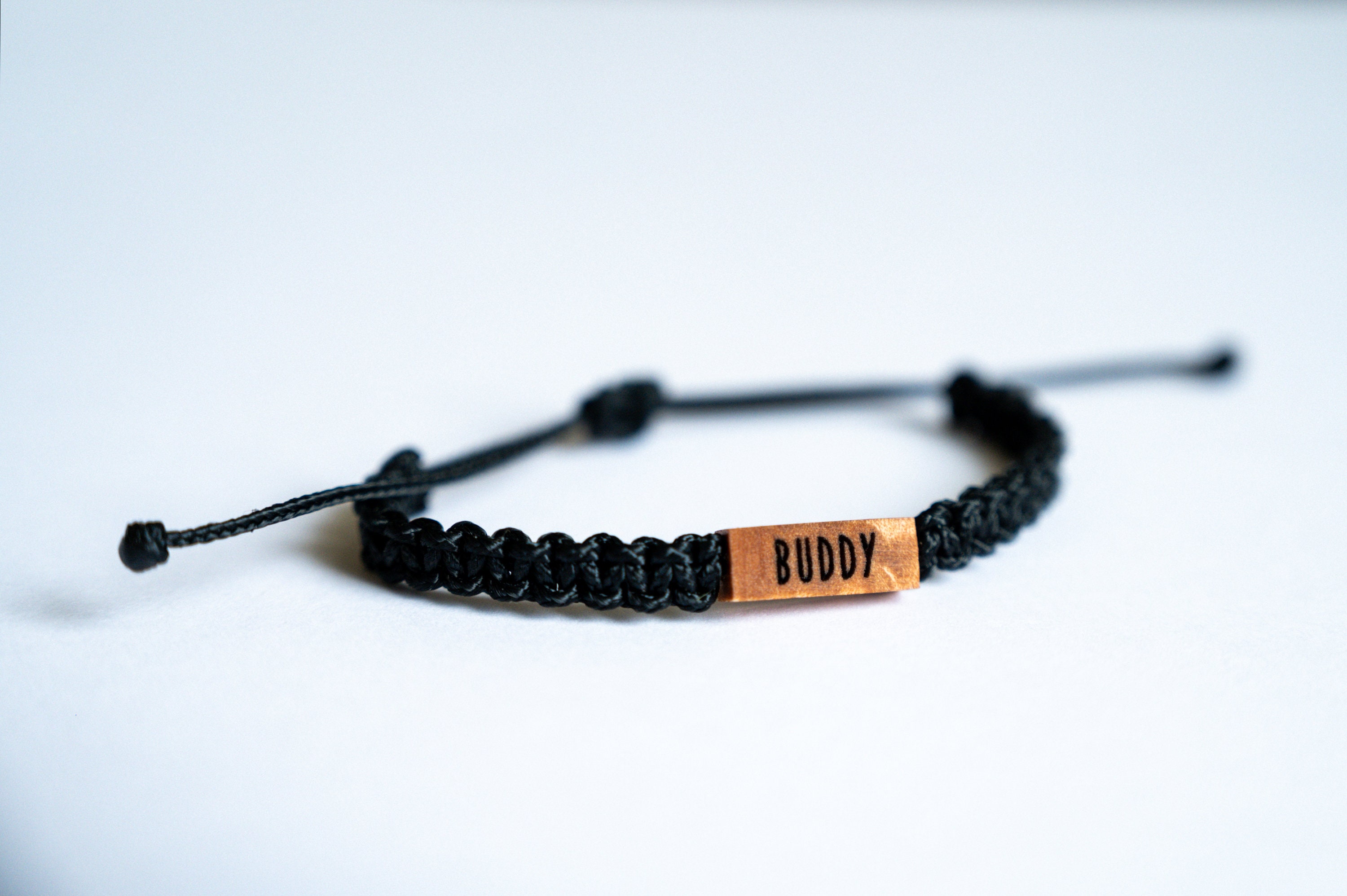 Personalized Pet Bracelet, Reclaimed Maple Wood, Adjustable Macrame Braided Paracord, Dog/Cat Memorial, Engraved Paw Print Custom Name