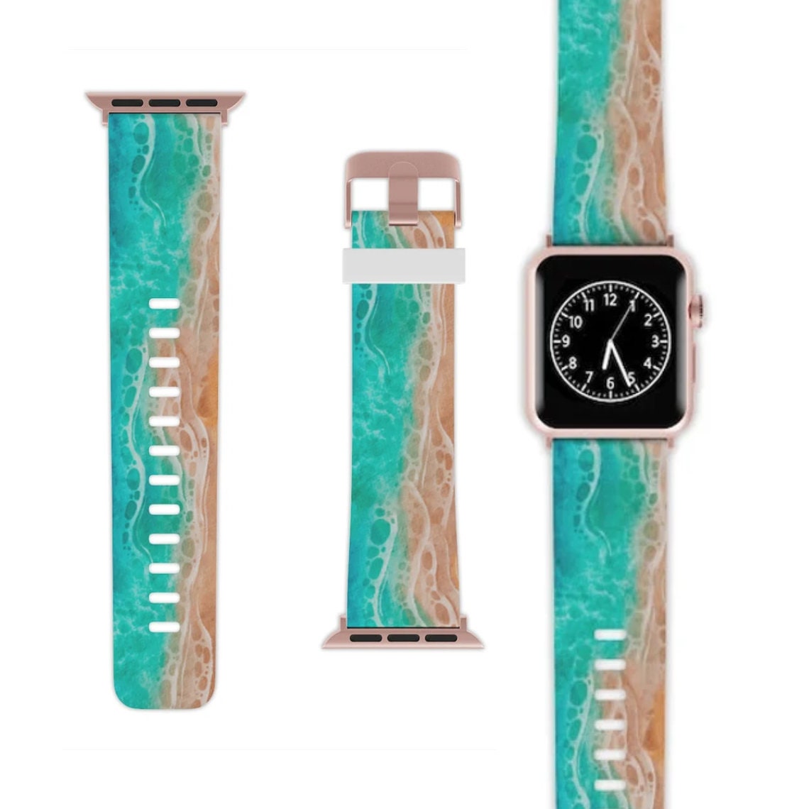 Tropical Palms Etched Silicone Apple Watch Band - Dót Outfitters
