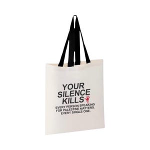 Embroidered Advocacy Tote Bag (Palestine Tote bag) (Free Palestine Tote Bag)(Messege to pick your color)