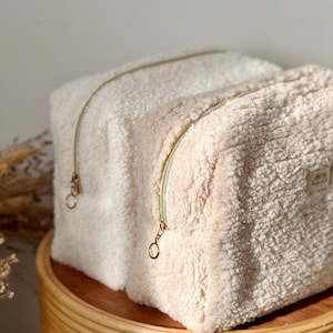 Trousse de toilette en fausse fourrure, Trousse de maquillage, Oeko-tex, Cadeau pour femme, Cadeau bébé