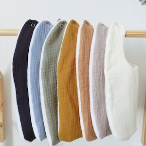 Semainier bavoirs bébé personnalisables, double gaze ou coton, 0-36 mois, Coton Oeko Tex, Fait main, Coffret naissance, Idee cadeau bébé