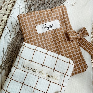 Funda para registro médico, gasa de algodón doble, regalo personalizado para bebé, accesorio personalizado para bebé, idea de regalo para niños, nacimiento de bebé