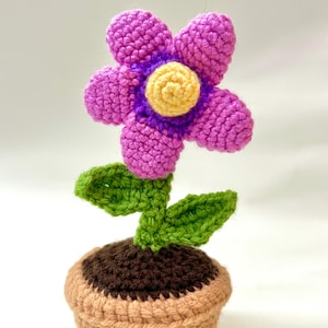 Potted Fidget Spinner Flower Crochet Pattern | Desk Toy Crochet Fidget Flower