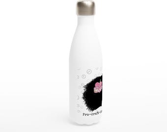 Procraftinator White 17oz Stainless Steel Water Bottle