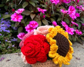 Crochet Flower Arrangement Bouquet