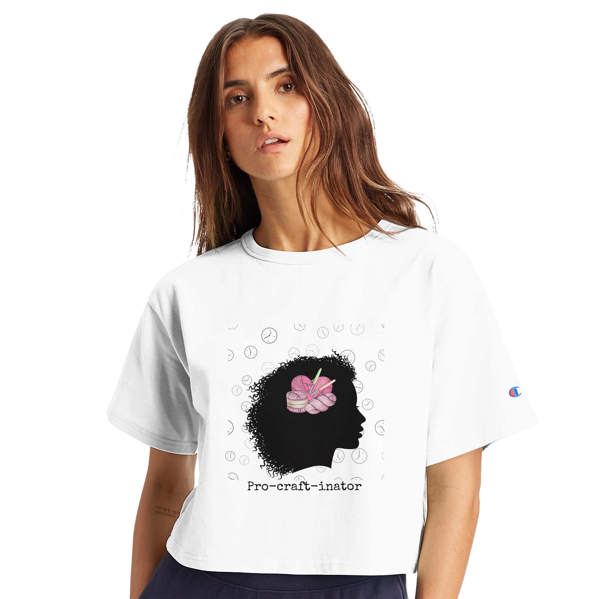 Procraftinator Women's Cropped Heritage Crewneck T-Shirt | Champion T453W