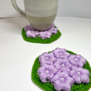 Lily Pad Crochet Coaster Set of Two