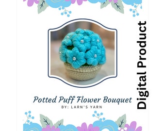 Potted Puff Flower Bouquet Crochet Pattern