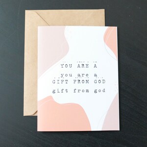 Vous êtes un cadeau de Dieu, carte d’amitié, vous êtes une carte-cadeau, carte religieuse, carte chrétienne