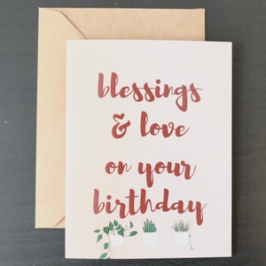 Bénédictions et amour, Carte d’anniversaire, Carte d’anniversaire religieuse, Carte de bénédiction, Carte d’amour, Carte de vœux A2,