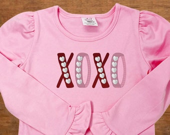 XOXO Valentines Shirt, Toddler Girl Valentines Long sleeve shirt, Kids Valentines Day TShirt, Little Valentine Gift for Girls