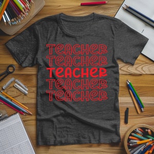 Teacher On Repeat shirt,  Teacher shirt, Teacher Appreciation, Teacher Tee, Teacher Gift, Gifts for teachers, Teacher