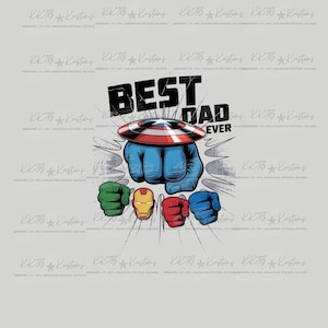 Designs PNG para o Dia dos Pais, Design DIGITAL para o Dia dos Pais, Pacote com 6 PNGs para o Dia dos Pais, Designs de Super-heróis, Super-heróis, Presentes para o Dia dos Pais, Presentes para o Pai