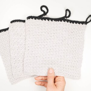 Easy Crochet Dishcloth Pattern PDF / Simple Crochet Washcloth, Granite Stitch, Griddle Stitch, Kitchen Crochet, Modern Kitchen Crochet image 3