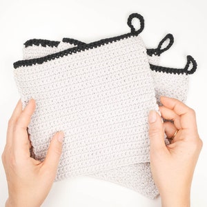 Easy Crochet Dishcloth Pattern PDF / Simple Crochet Washcloth, Granite Stitch, Griddle Stitch, Kitchen Crochet, Modern Kitchen Crochet image 2