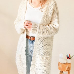 Crochet Pattern PDF / Easy Cardigan from Rectangles, Beginner Sweater, Crochet Cardigan with Pockets, Oversized Crochet Sweater Pattern image 10