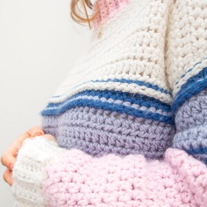 Crochet Pattern PDF / Easy Crochet Sweater Pattern, Women Chunky Crochet Pullover Sweater Pattern, Oversized Crochet Cardigan Pattern image 9