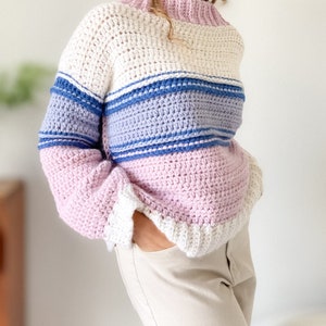 Crochet sweater Pattern, Summer Crochet, The monday sweater pattern, Modern Crochet Pattern pdf download yippieyarnyay, Summer Crochet sweater, Easy Crochet sweater, Crochet top, crochet patterns, crochet clothes, oversized sweater, crochet casual