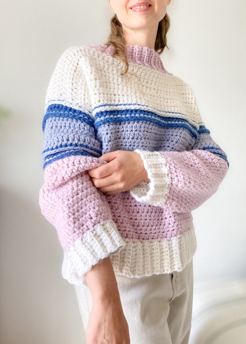 Crochet Pattern PDF / Easy Crochet Sweater Pattern, Women Chunky Crochet Pullover Sweater Pattern, Oversized Crochet Cardigan Pattern image 10