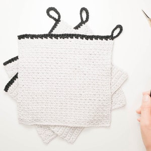 Easy Crochet Dishcloth Pattern PDF / Simple Crochet Washcloth, Granite Stitch, Griddle Stitch, Kitchen Crochet, Modern Kitchen Crochet image 6
