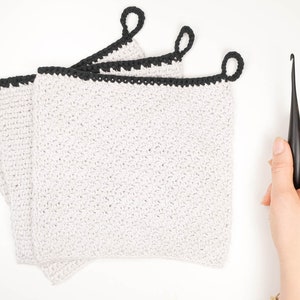 Easy Crochet Dishcloth Pattern PDF / Simple Crochet Washcloth, Granite Stitch, Griddle Stitch, Kitchen Crochet, Modern Kitchen Crochet image 7