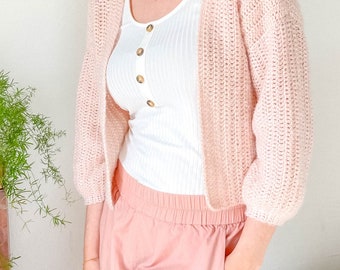 Crochet Pattern PDF / Beginner Crochet Cardigan Pattern, Crochet Crop Cardigan Pattern, Easy Crochet Cardigan from Rectangles, Sweater