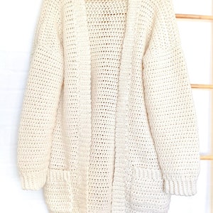 Crochet Pattern PDF / Easy Cardigan from Rectangles, Beginner Sweater, Crochet Cardigan with Pockets, Oversized Crochet Sweater Pattern image 8