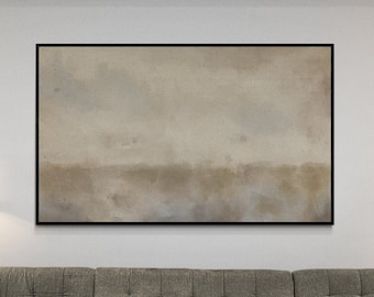 Large Horizontal Neutral Color Abstract Landscape Art Print, Modern Instant Digital Download Printable Art