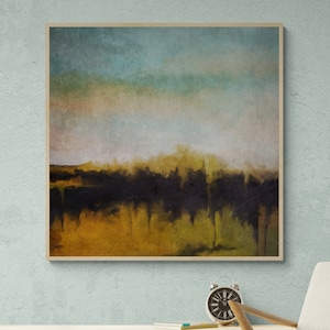 Large Square Abstract Landscape Printable Art, Modern DIY Instant Digital Download Abstract Art