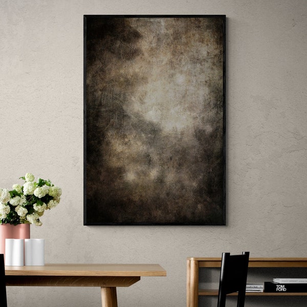 Distressed Vertical Abstract Painting Printable Art, Modern Industrial Instant Digital Download Art