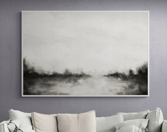 36 x 24 Neutral Color Abstract Landscape, Modern Digital Download Abstract Art Print