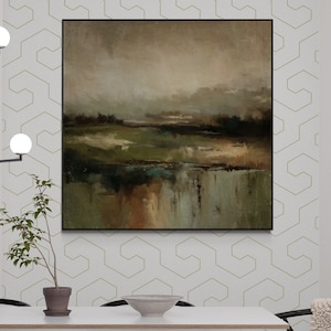 Square Abstract Landscape Painting | Modern Abstract Living Room Art | Digital Download Abstract Landscape Printable Art
