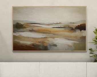 Abstract Landscape Art Print: Contemporary Horizontal Painting (Digital Download)