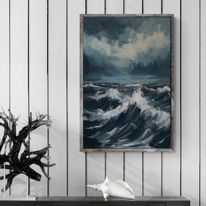 Vertikales abstraktes Landschaftsbild | Moderne abstrakte Kunst Druck | Digitalen Download Küsten druckbare Kunst