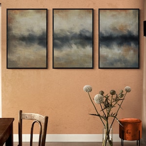 Set of 3 Abstract Painting Digital Download Wall Art | Neutral Colors Modern Abstract Art | Abstract Landscape Digital Print