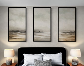 Set of 3 Gallery Wall Abstract Landscape Art Prints, Modern Art Landscape Instant Digital Download