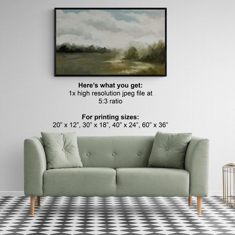 Large Abstract Landscape Art Print Horizontal Farmhouse Wall Etsy