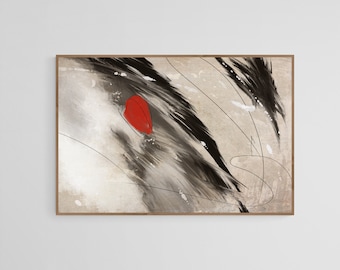 Large Neutral Abstract Art Print, Large Living Room Abstract Wall Décor, Modern Art Instant Download