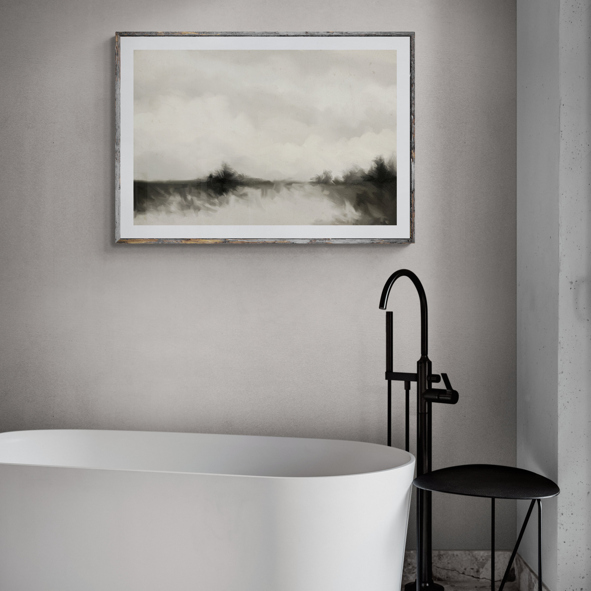 Minimalist Moody Abstract Landscape Painting Neutral Color - Etsy