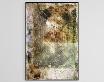 Large Abstract Industrial Art Print, Abstract Collage Printable Art, Urban Industrial Abstract Instant Download