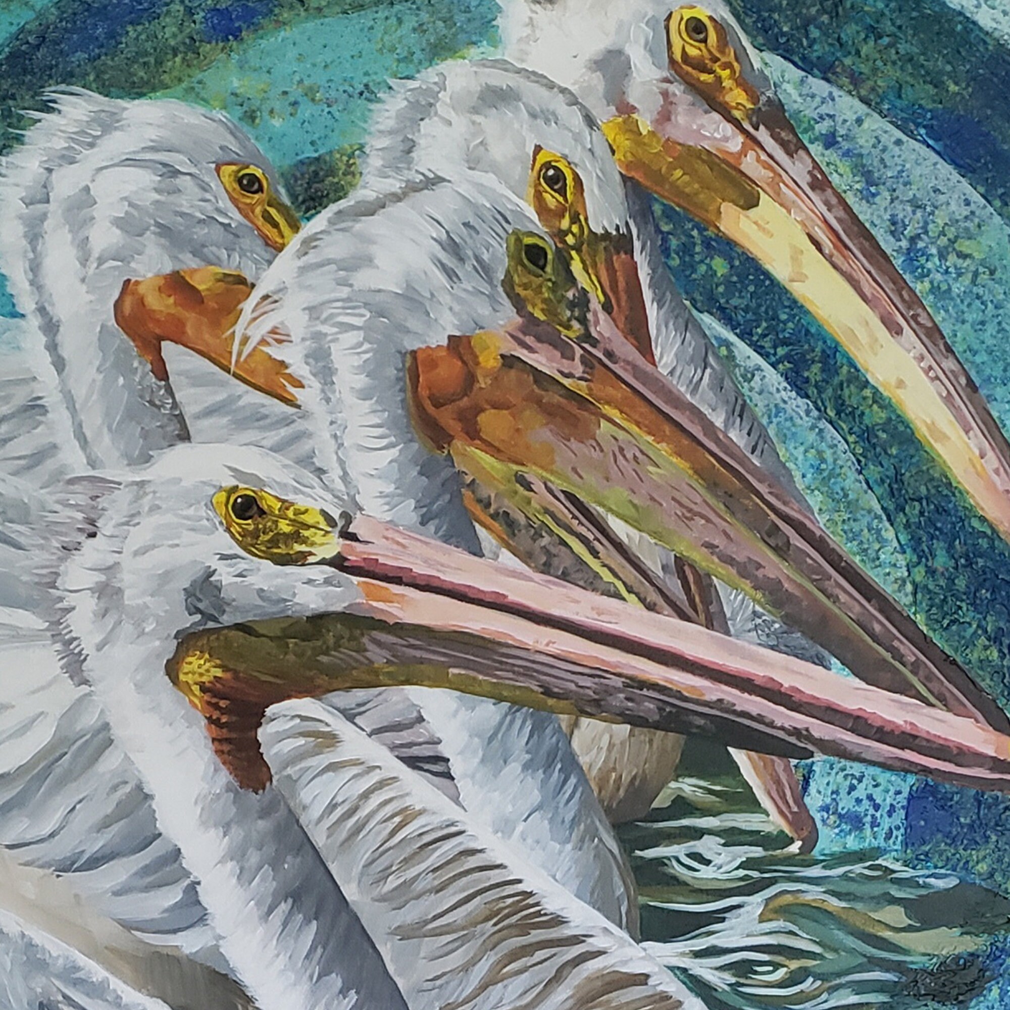 Pelicans Art Print Abstract Bird Art Coastal Art Shore Etsy Australia