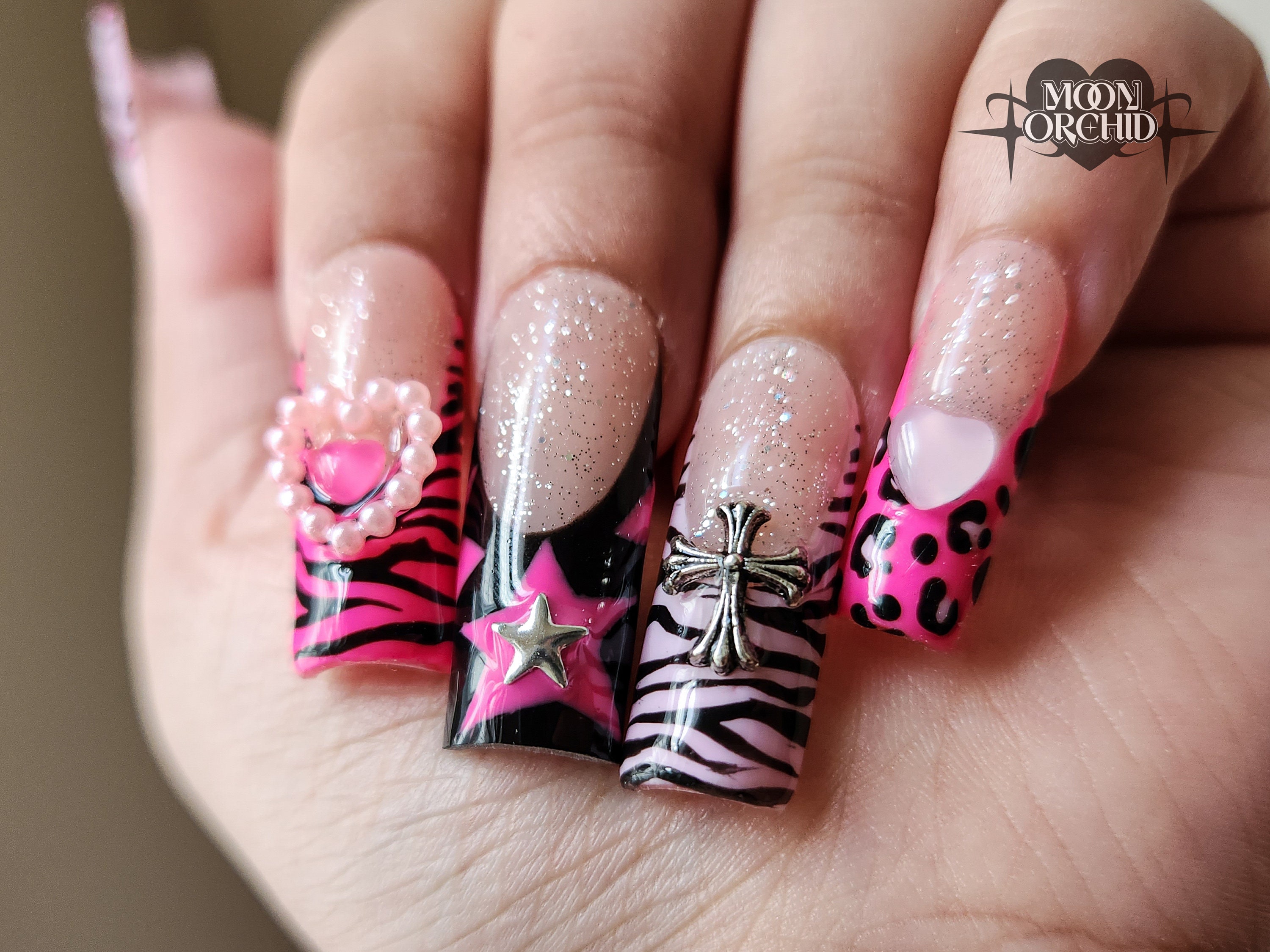 Y2K BABY | Press on Nails | Retro Nails | Pink Press on Nails