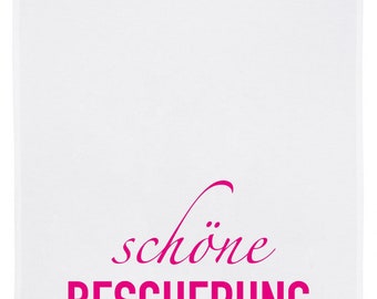 Geschirrtuch weiss, SCHÖNE BESCHERUNG, neon pink