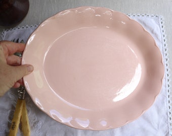 Grindley 'Peach Petal' pink oval serving platter, vintage roast meat plate, nostalgic Staffordshire tableware